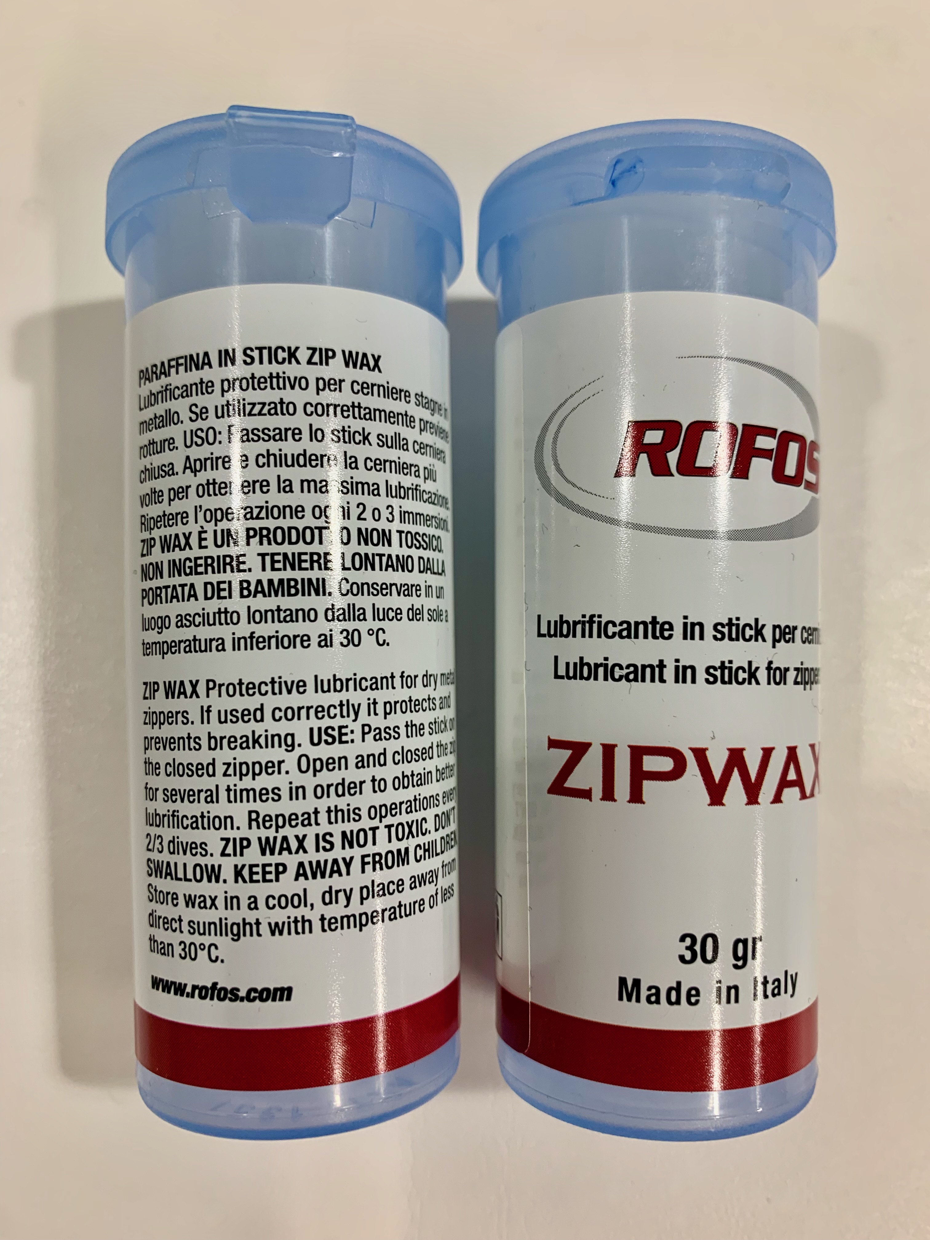 Rofos Wachsstift Zipwax für Metallreißverschluss 