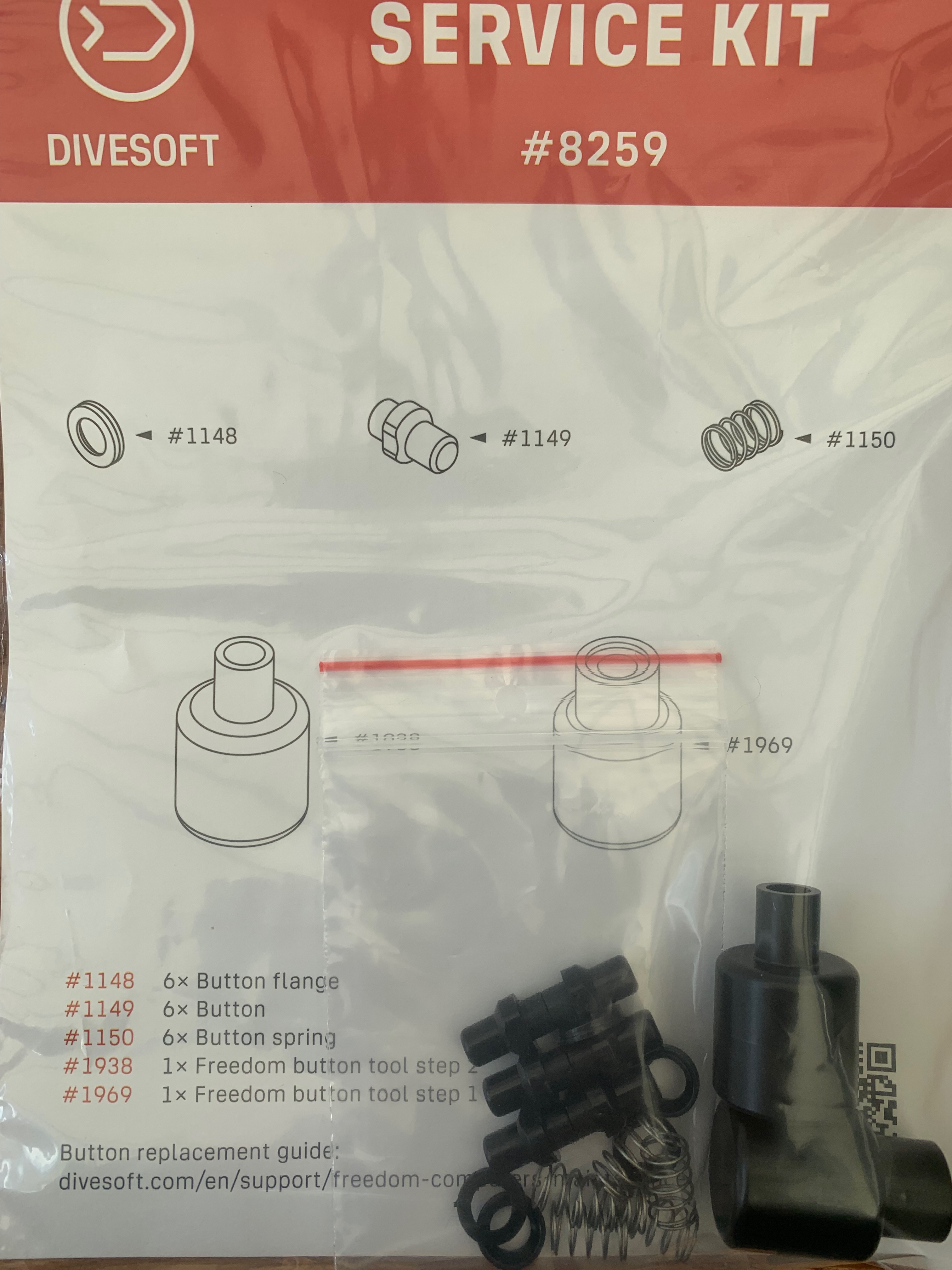Divesoft FREEDOM COMPUTER & LIBERTY HANDSET BUTTON SERVICE KIT 1 Divesoft FREEDOM COMPUTER & LIBERTY HANDSET BUTTON SERVICE KIT 1