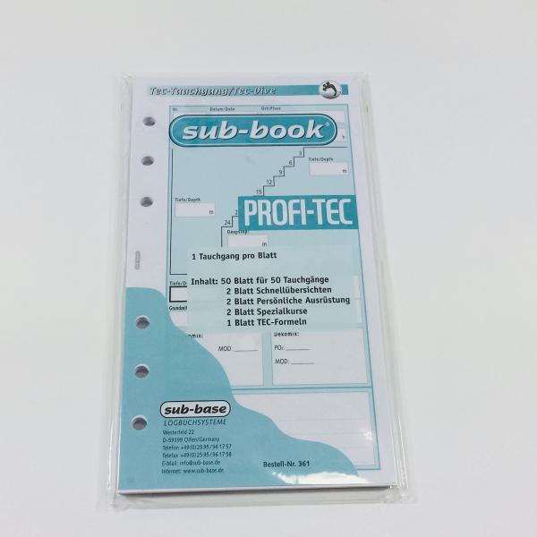 Sub-Book Tauchgangeinlagen PROFI-TEC Sub-Book Tauchgangeinlagen PROFI-TEC