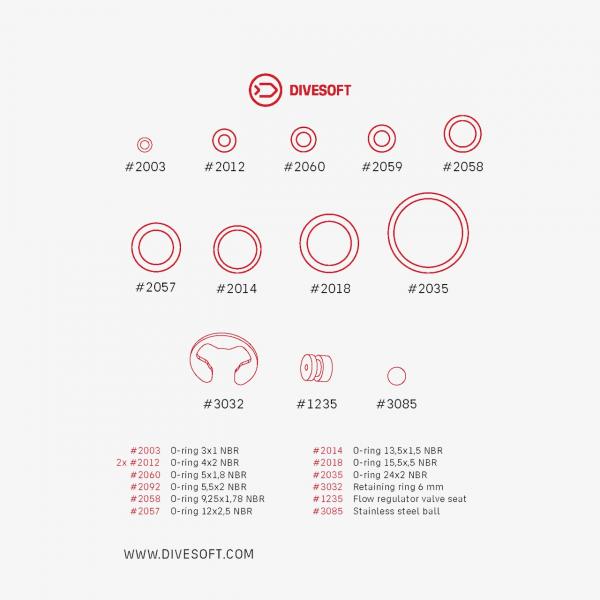 Divesoft SERVICE KIT - PROFESSIONAL FLOW LIMITER